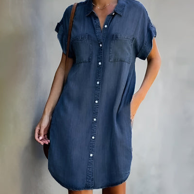 Legeres Hemdkleid mit Knopfleiste