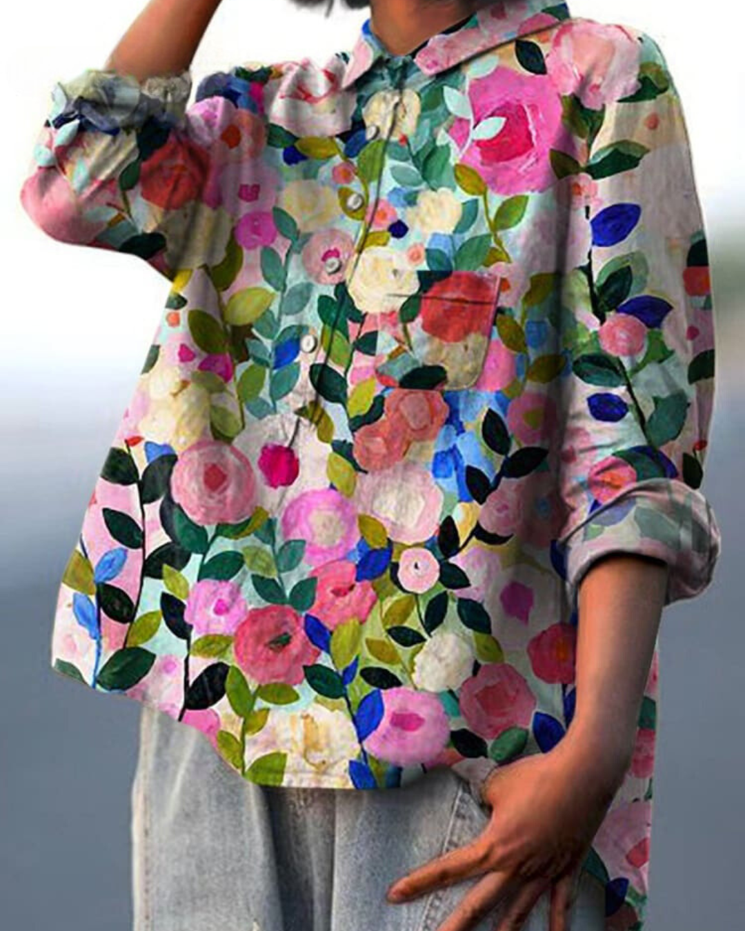 Luftige Bluse mit Blumenmuster
