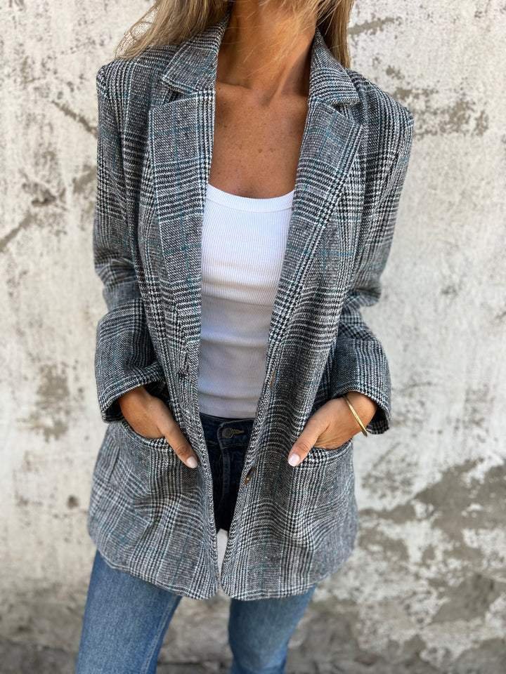 MARA - LÄSSIGER KARTIERTER BLAZER MIT REVERS