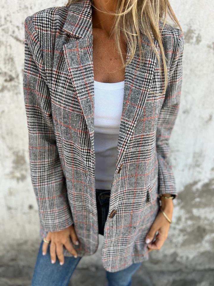 MARA - LÄSSIGER KARTIERTER BLAZER MIT REVERS