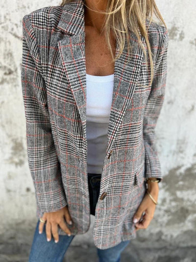 MARA - LÄSSIGER KARTIERTER BLAZER MIT REVERS