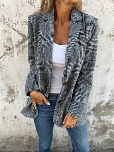 MARA - LÄSSIGER KARTIERTER BLAZER MIT REVERS