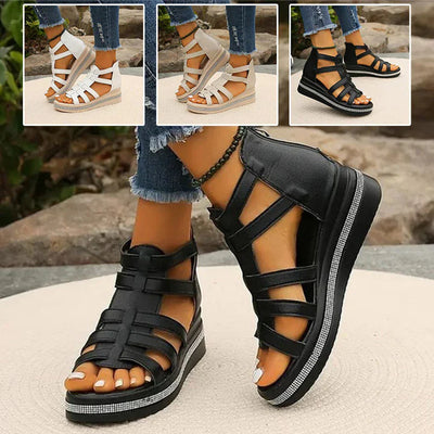 Michelle™ - Strass-Sandalen mit Plateausohle